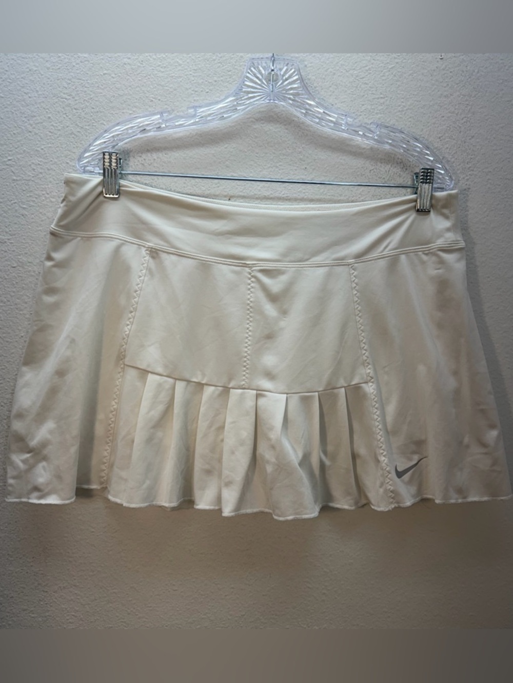 Nike Tennis Golf Skort white pleated preppy size XL pull on‎ stretch athletic